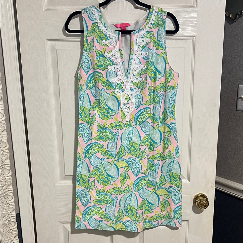 Lilly Pulitzer Tropical Leaf Mini Dress - Pink, Green, Blue